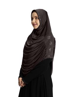 Modest Women's Embellished with Glittering Stone Designs Polycotton Feel Good Fabric  AASIMAH  HIJAB 3