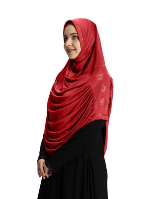Modest Women's Embellished with Glittering Stone Designs Polycotton Feel Good Fabric  AASIMAH  HIJAB 1
