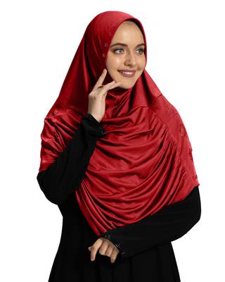 Modest Women's Embellished with Glittering Stone Designs Polycotton Feel Good Fabric  AASIMAH  HIJAB 3
