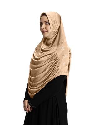 Modest Women's Embellished with Glittering Stone Designs Polycotton Feel Good Fabric  AASIMAH  HIJAB 1