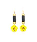 RozMili Handmade Yellow terracotta-Hoop Earring