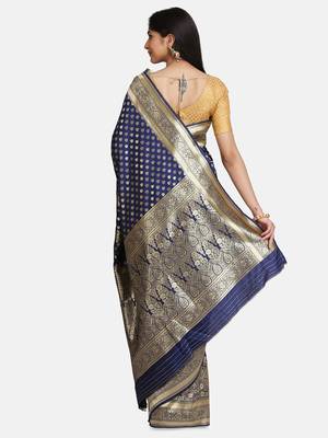 Blue Pure Silk saree 3