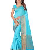 Shaily Women's Woven Design Silk Blend Blue Saree
