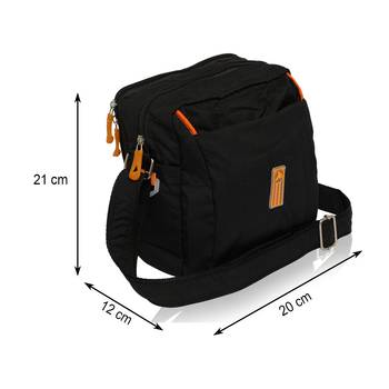 NFI essentials Men's Sling Bag Stylish Cross Body Travel Office Business Messenger Bag for Men Women (Black) 5