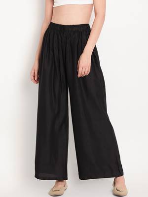 Ro Sky Fashion   Women Rayon Plain Palazo 1