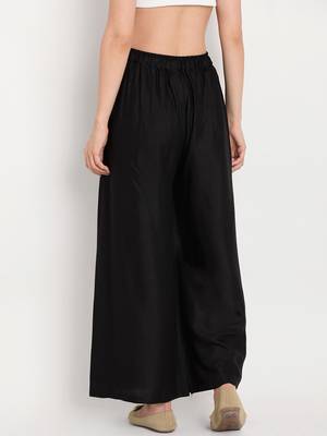 Ro Sky Fashion   Women Rayon Plain Palazo 2
