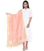 Peach Cotton Muslin Gota Patti Dupatta