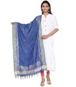Blue Cotton Muslin Gota Patti Dupatta