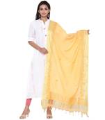 Yellow Cotton Muslin Gota Patti Dupatta