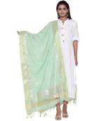 Olive Cotton Muslin Gota Patti Dupatta
