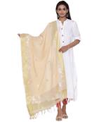 Beige Cotton Muslin Gota Patti Dupatta