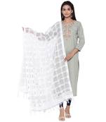 White Organza Checks Design Dupatta