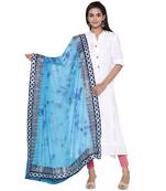 Turquoise Blue Tie Dye Gota Patti Dupatta