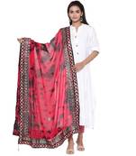 Red Black Tie Dye Gota Patti Dupatta