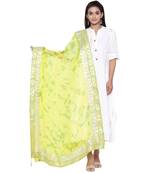 Yellow Green Tie Dye Gota Patti Dupatta