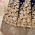 Alluring Navy-blue Zari, Sequins and thread embroidered Velvet Fabric Lehenga choli for bridal