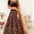 Maroon Zari, Sequins and Thread Embroidered velvet Semi Stitched bridal lehenga