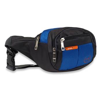NFI essentials Waist Pack Travel Handy Hiking Zip Pouch Document Money Phone Belt Sport Bag Bum Bag Men and Women (Blue) 1