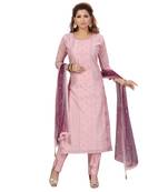 ONION COLOR CHANDERI PANT SET WITH EMBELLISHED WORK WITH SEQUENCE kurti 