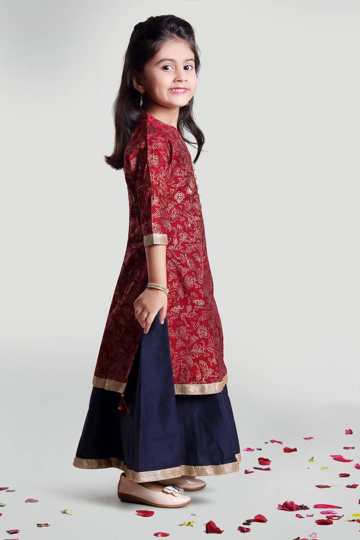 maroon art silk Inner Outer