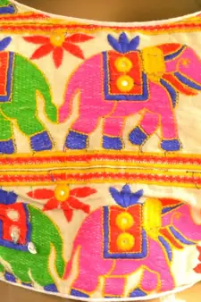 Regular Sleeves Kutch hand Embroidered Multicolour Designer Paded Stitched Blouse