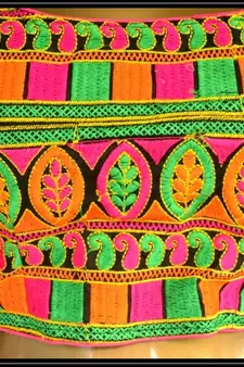 Regular Sleeves Kutch hand Embroidered Multicolour Designer Paded Stitched Blouse