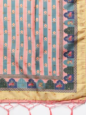 Women Peach Color Digital Print Dupatta 2
