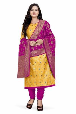 yellow art_silk dress-materials 3