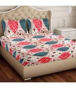 Ridan Cotton Blend Printed Multicolour  Double Bed Sheet With Pillow Cover