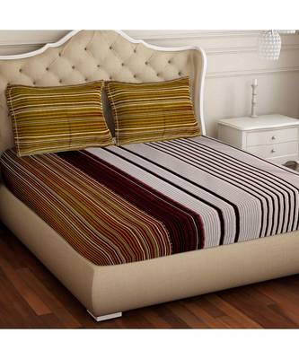 Ridan Cotton Blend Printed Multicolour  Double Bed Sheet With Pillow Cover 1