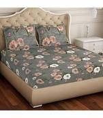 Ridan Cotton Blend Printed Multicolour  Double Bed Sheet With Pillow Cover