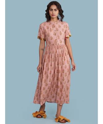 Pink Floral Print Maxi Dress 1