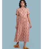 Pink Floral Print Maxi Dress