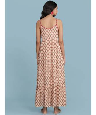 Ecru Floral Print Strappy Maxi Dress 2