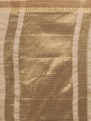Shaily Women's Beige Cotton Silk Woven Design Saree 3