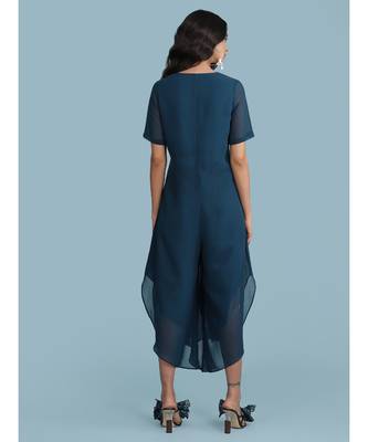 Navy Flared Jumpsuit 2