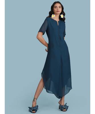 Navy Flared Jumpsuit 3