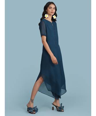 Navy Flared Jumpsuit 4