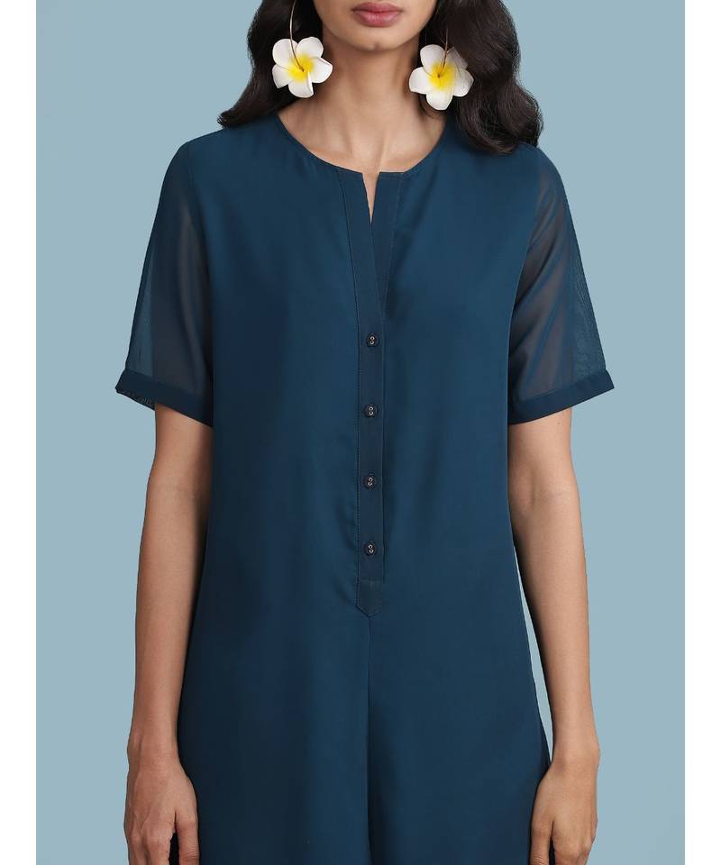 Navy Flared Jumpsuit