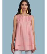 Pink Cotton Sleeveless Top