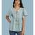Ice Blue Tiered Short Sleeve Round Neck Top