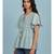 Ice Blue Tiered Short Sleeve Round Neck Top
