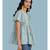 Ice Blue Tiered Short Sleeve Round Neck Top