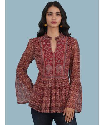 Maroon Printed Top 1