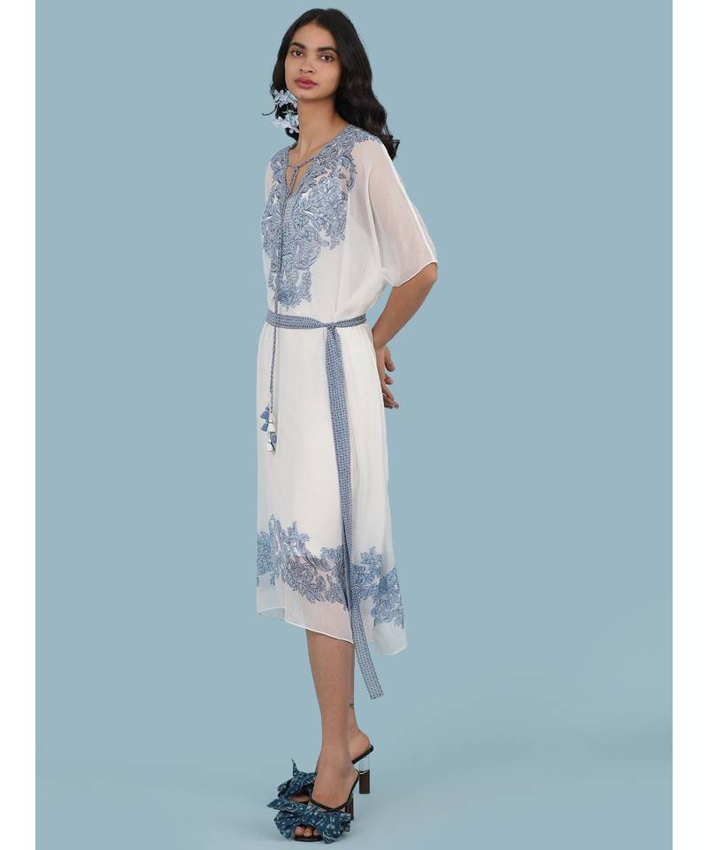 White Embroidered Kaftan