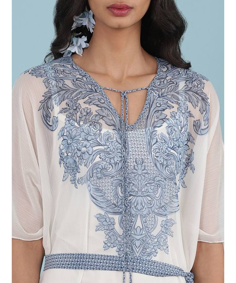 White Embroidered Kaftan