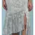 Ice Blue Floral Print Ruffle Skirt