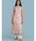 Off White Floral Print Kurta With Pant