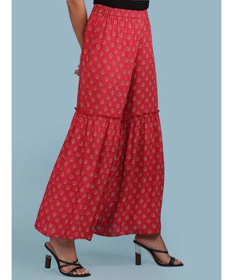 Red Printed Sharara 4