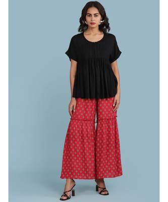 Red Printed Sharara 1